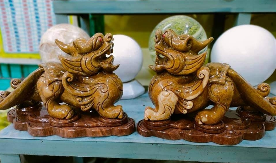 Bộ đôi tượng Tỳ Hưu đá phong thủy để cổng 1m2